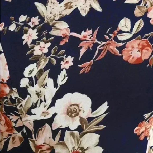 Lulus Reflection Navy Blue Floral Print High-low Dress in size small - Picture 7 of 11